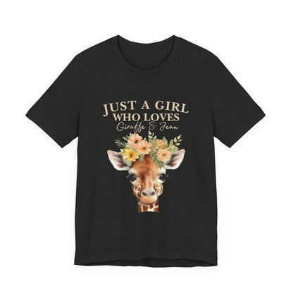 Just a Girl Who Loves Giraffes Tee, Cute Animal Lover Gift, Summer Casual Fashion, Birthday Tee, Nature Enthusiast Shirt