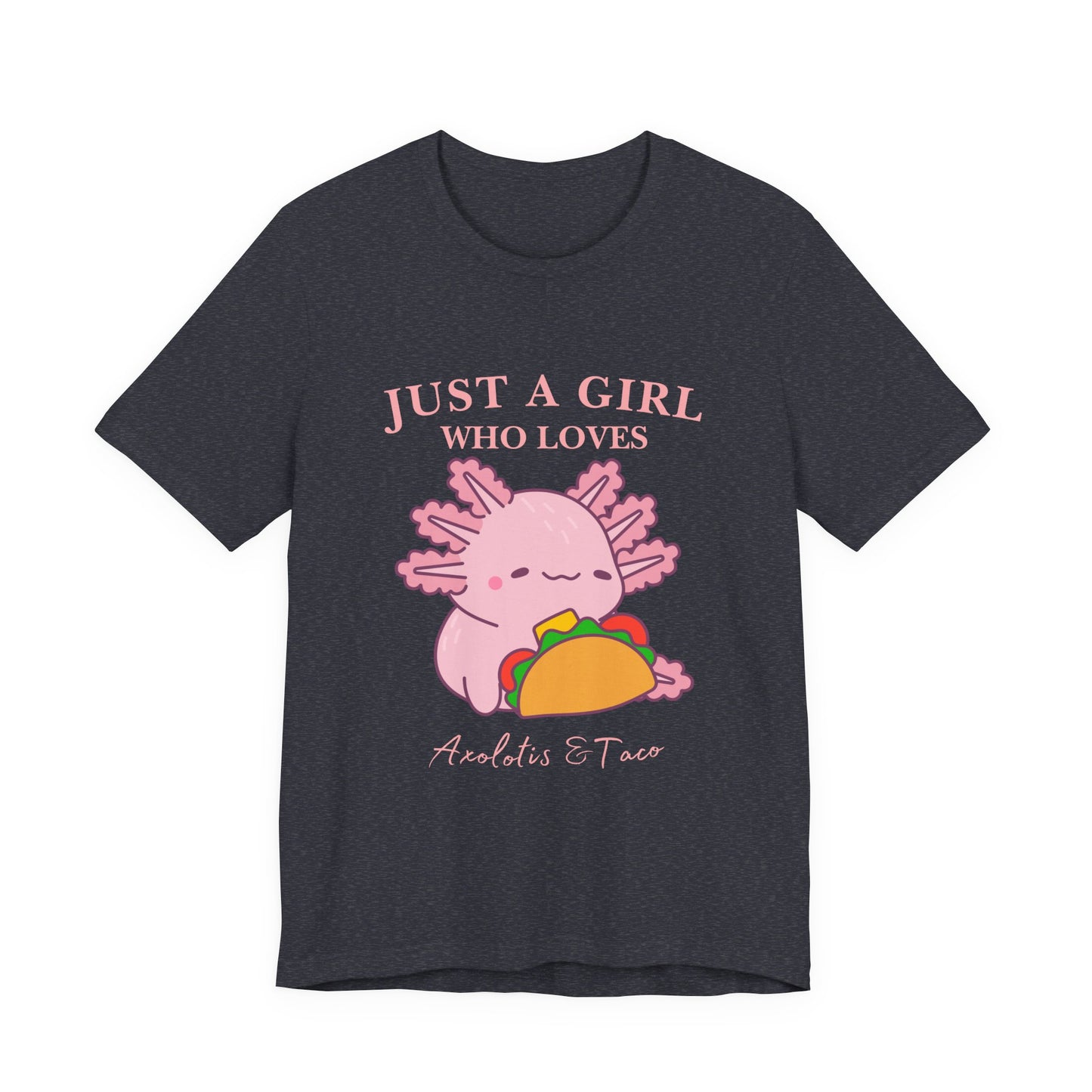 Cute Taco-Loving Axolotl Tee, Fun Graphic T-Shirt, Gift for Taco Lovers, Unisex Apparel, Cartoon Lover's Top