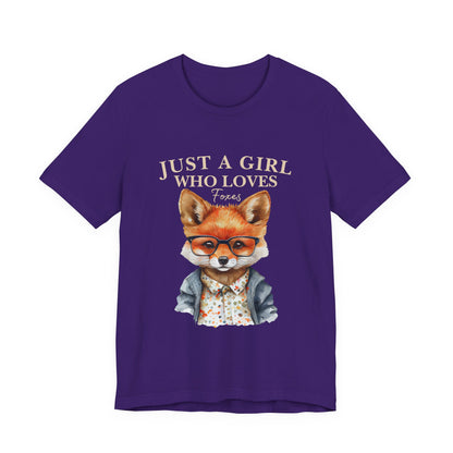 Cute Fox Graphic Tee for Animal Lovers, Fun Gift for Girls, Nature Lover Shirt, Animal Themed Apparel, Perfect for Casual Outings