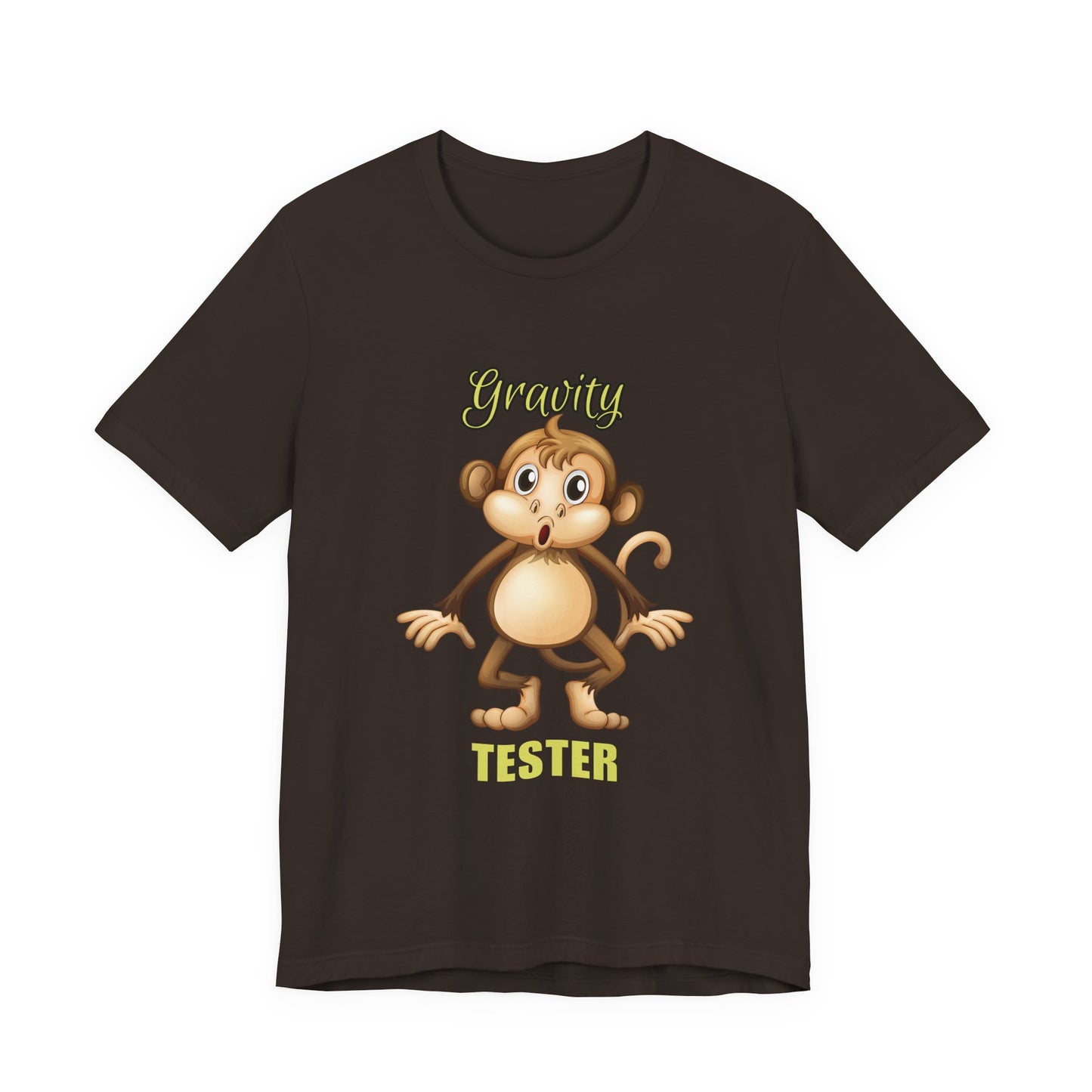 Gravity Tester Monkey Unisex Tee, Fun Animal T-Shirt, Kids Gift, Birthday Tee, Nature Lover Shirt