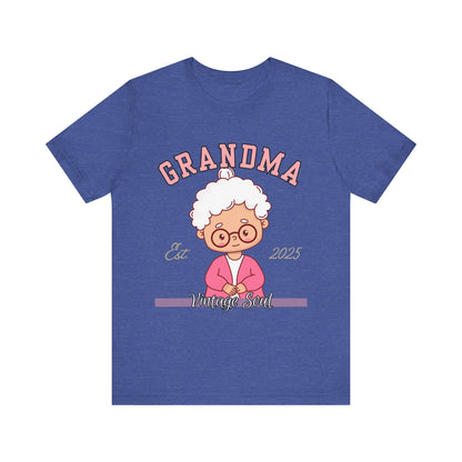 Vintage Grandma Unisex Tee - Perfect for Grandparents Day, Birthday Gift, Family Reunion Shirt, Cute Cartoon Design, Fun Casual Wear