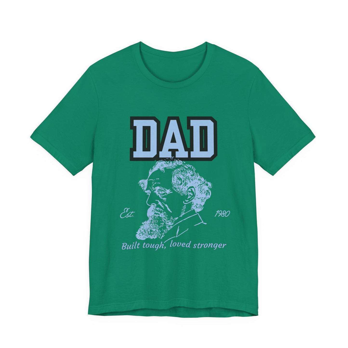 Dad's Long Beard Unisex Tee | Built Tough Loved Stronger | Father's Day Gift, Casual Wear, Family Reunion, Birthday Gift, Summer Style