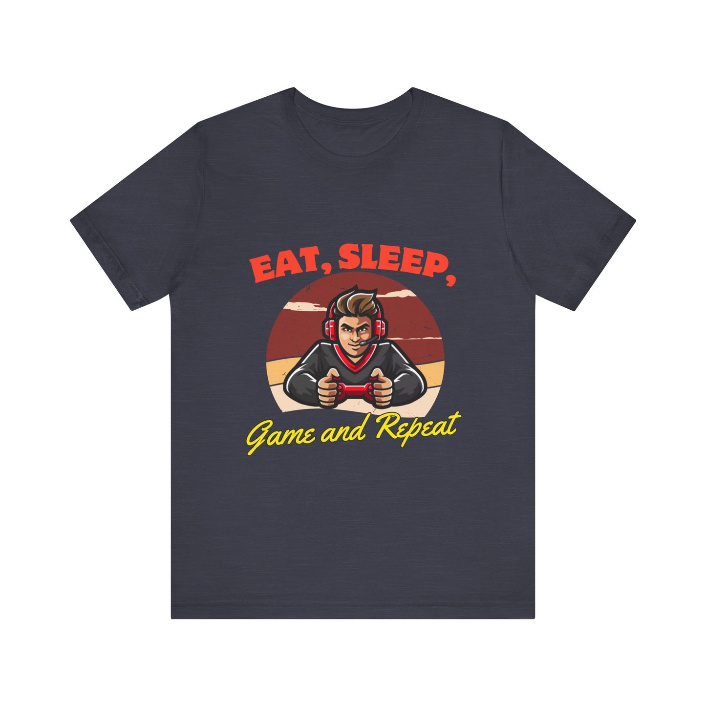 Gamer Lifestyle Tee - Eat, Sleep, Game & Repeat, Perfect for Gamers, Birthday Gift, Casual Wear, Gamer Apparel, Gaming Merchandise