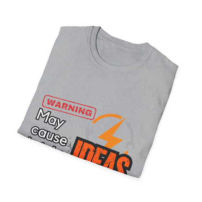 Electrian Warning T-Shirt - May Cause Bright Ideas, Funny Tee, Gift for Creatives, Unisex Apparel, Ideal for Birthdays