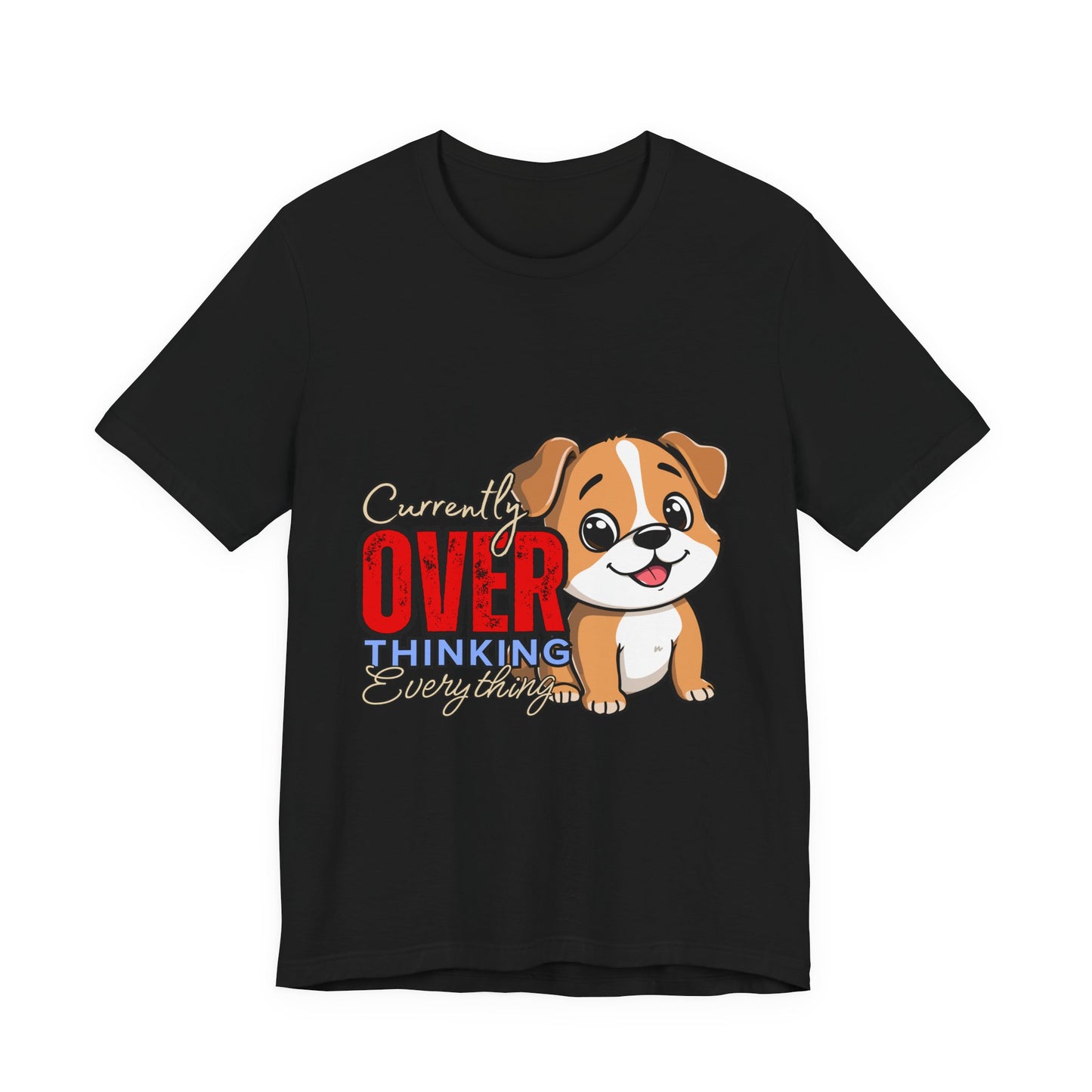 Cute Dog Thinking Unisex Tee, Perfect Gift for Dog Lovers, Funny Animal Shirt, Casual Wear, Pet Appreciation
