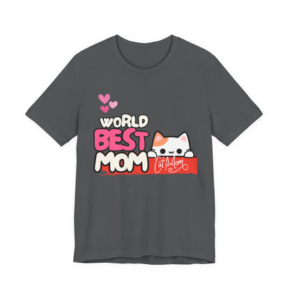 Best Mom Cat Tee, Funny Cat Mother’s Day Gift, Cute Family Shirt, Unisex Pet Lover Tee, Gifts for Cat Moms, Birthday Apparel