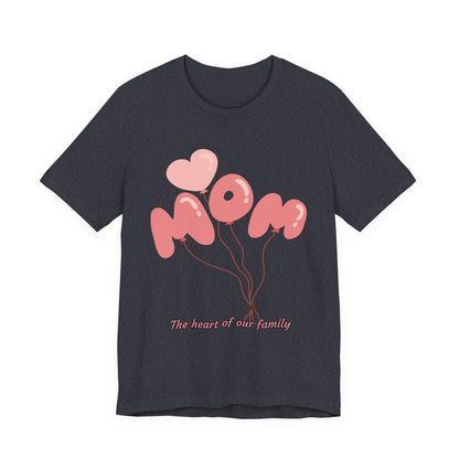 Mom Balloon Graphic Tee, Mother's Day Gift, Family Love Shirt, Cute Mom T-Shirt, Heartfelt Gift for Moms