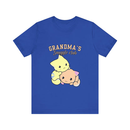Grandma's Snuggle Club Tee, Cozy Gift for Grandma, Cute Cat Graphic Shirt, Family Gathering Outfit, Birthday Gift for Grandma