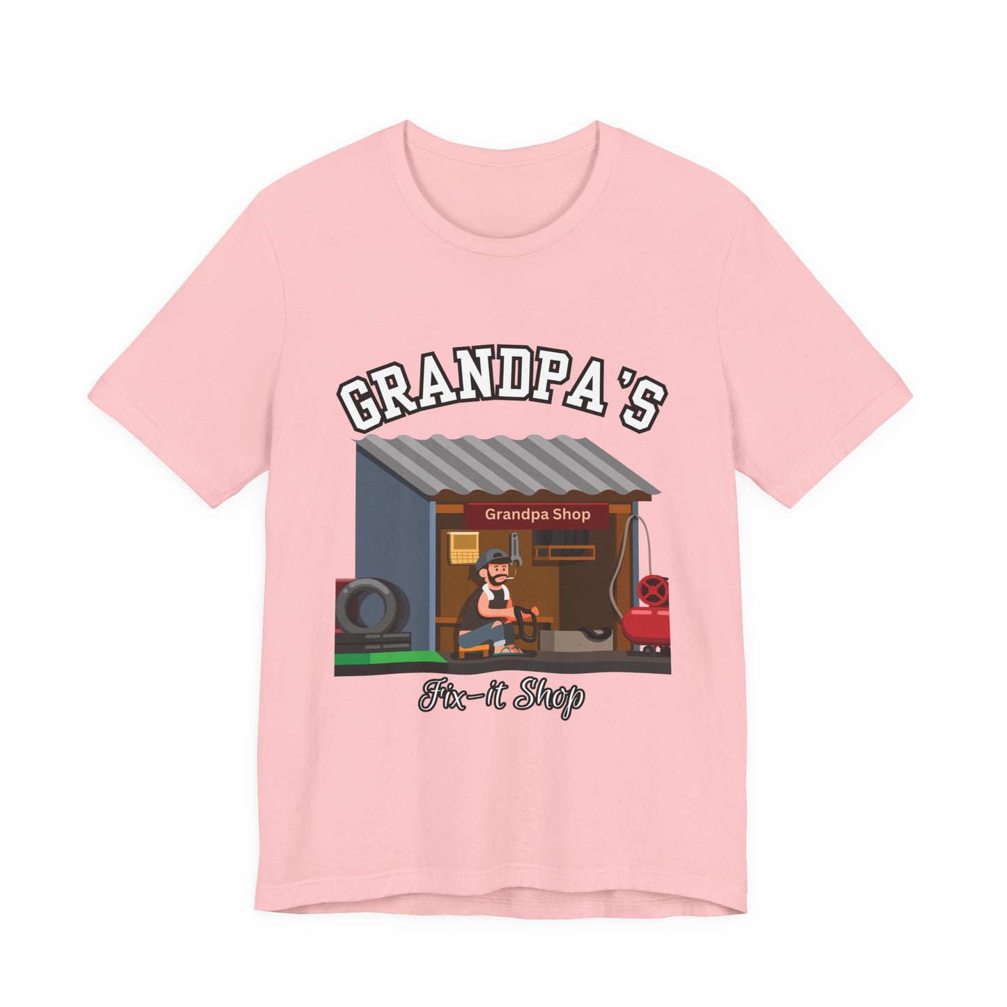 Grandpa's Fix-It Shop T-Shirt, Unisex Tee, Gift for Grandfather, Father's Day Gift, Mechanic Shirt, Family Humor Shirt