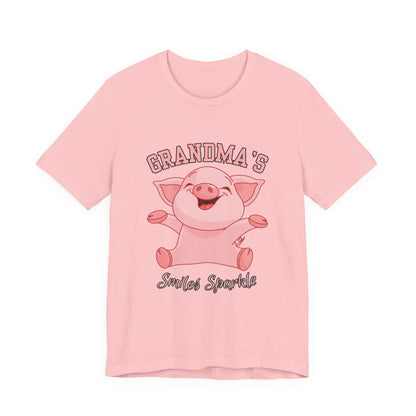 Grandma's Smiles Short Sleeve Tee, Cute Gift for Grandma, Family Gathering Shirt, Birthday Gift, Casual Wear, Fun Tee