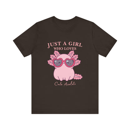 Cute Axolotl Tee for Girls, Just a Girl Who Loves, Unisex Jersey T-Shirt, Animal Lover Gift, Casual Summer Shirt, Adorable Graphic [...]
