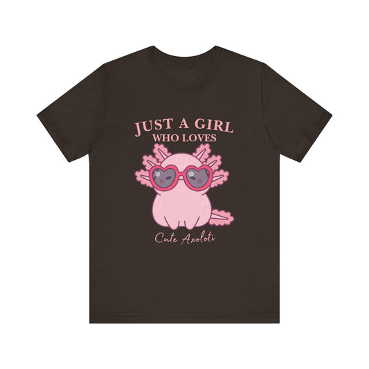 Cute Axolotl Tee for Girls, Just a Girl Who Loves, Unisex Jersey T-Shirt, Animal Lover Gift, Casual Summer Shirt, Adorable Graphic [...]