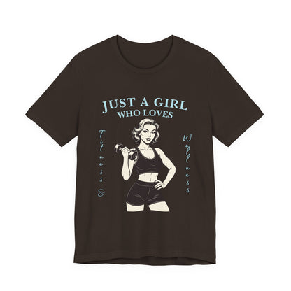 Fitness Lover's Unisex Tee - Perfect for Gym Buffs, Workout, Fitness Enthusiasts, Gift for Her, Casual Wear, Just A Girl Who Loves Fitness