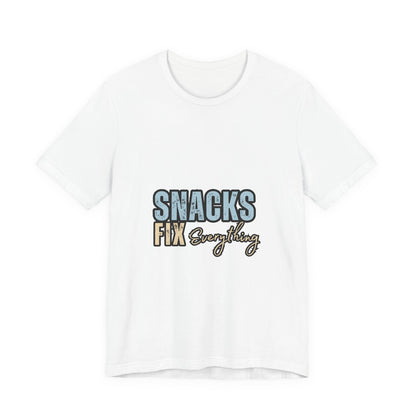 Funny Snack-Themed Unisex Tee, Ideal Gift for Food Lovers, Perfect for Casual Wear, Parties, or Movie Nights
