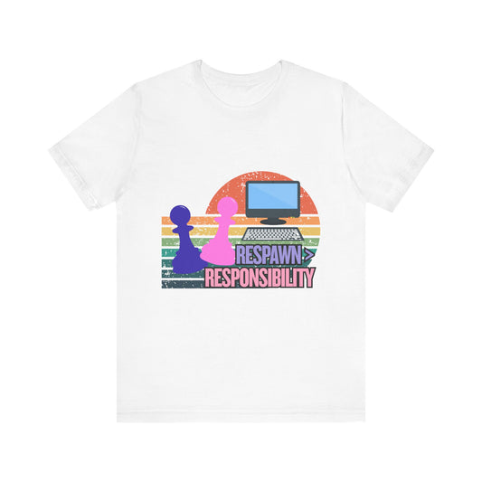 Retro Gaming Tee - Respawn Responsibility T-Shirt for Gamers, Unisex Short Sleeve Jersey, Fun Gift for Birthdays, Holidays, Casual [...]