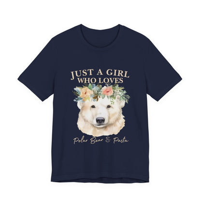 Just a Girl Who Loves Polar Bears Tee, Cute Animal Lover Gift, Nature Tee, Casual Wear, Eco-friendly Shirt, Pet Lover Apparel