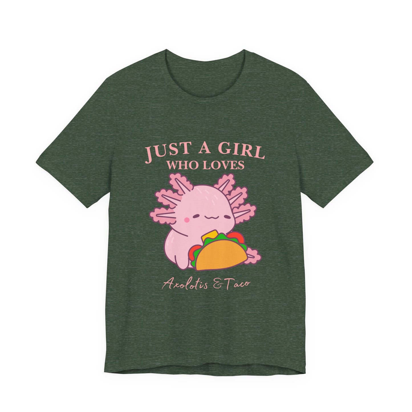 Cute Taco-Loving Axolotl Tee, Fun Graphic T-Shirt, Gift for Taco Lovers, Unisex Apparel, Cartoon Lover's Top