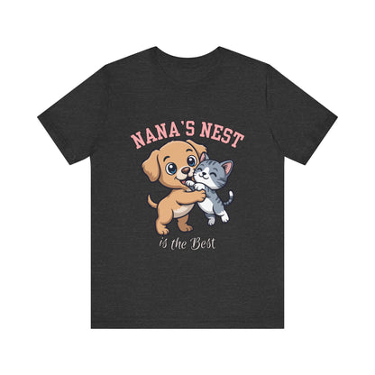Nana's Nest Pets Unisex Tee, Cute Pet Lover T-Shirt, Gift for Dog and Cat Lovers, Family Reunion Shirt, Birthday Gift Idea