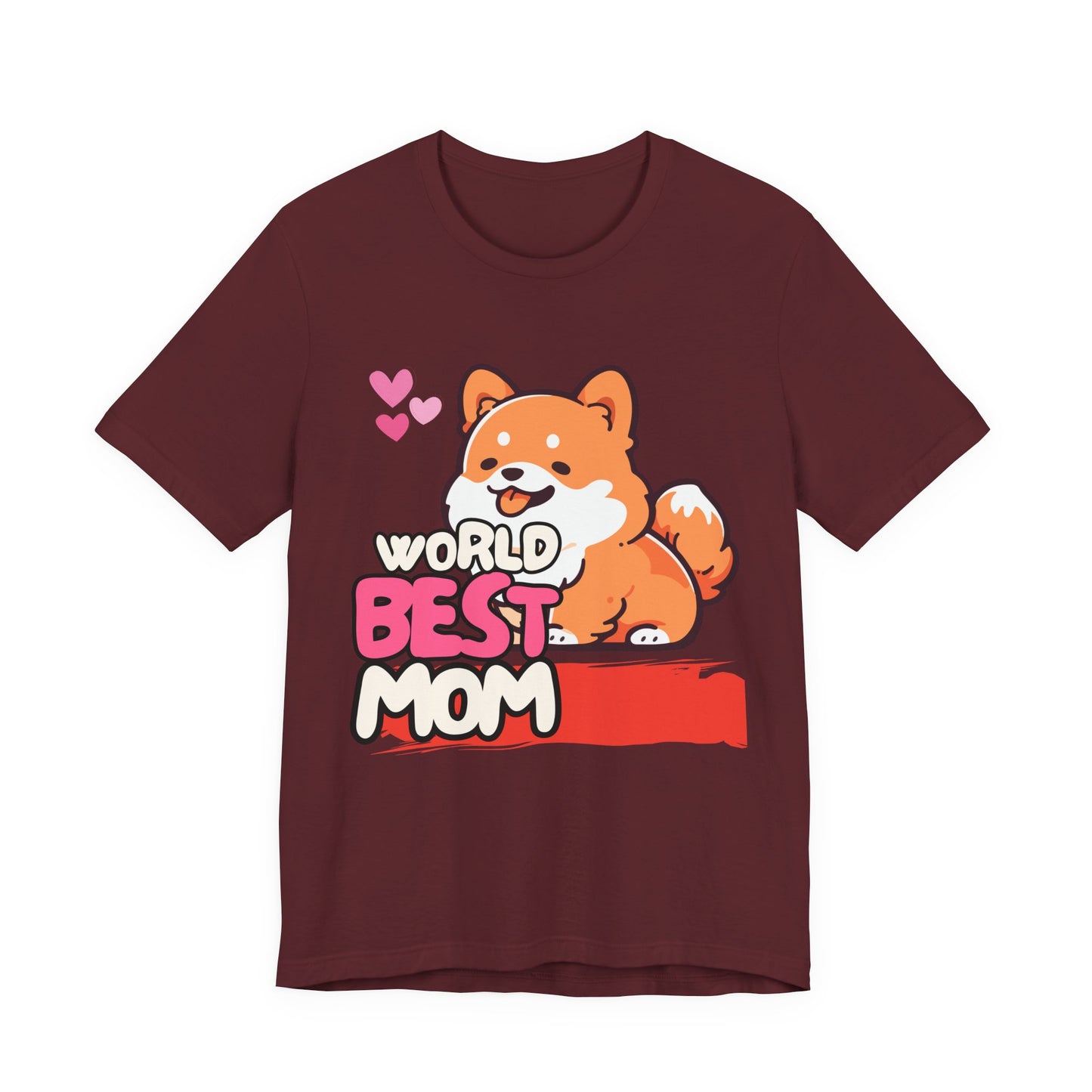 World's Best Mom Tee - Unisex Jersey Short Sleeve Shirt, Gift for Mother's Day, Cute Dog Design, Perfect for Moms, Gifts for Her