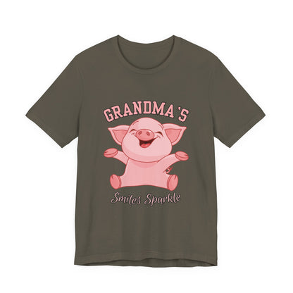 Grandma's Smiles Short Sleeve Tee, Cute Gift for Grandma, Family Gathering Shirt, Birthday Gift, Casual Wear, Fun Tee