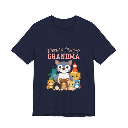 World's Okayest Grandma Tee, Cute Grandma Shirt, Animal Lover Gift, Funny Gift for Grandparents, Mother's Day Gift