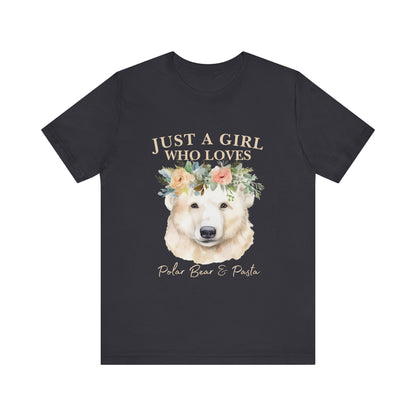 Just a Girl Who Loves Polar Bears Tee, Cute Animal Lover Gift, Nature Tee, Casual Wear, Eco-friendly Shirt, Pet Lover Apparel