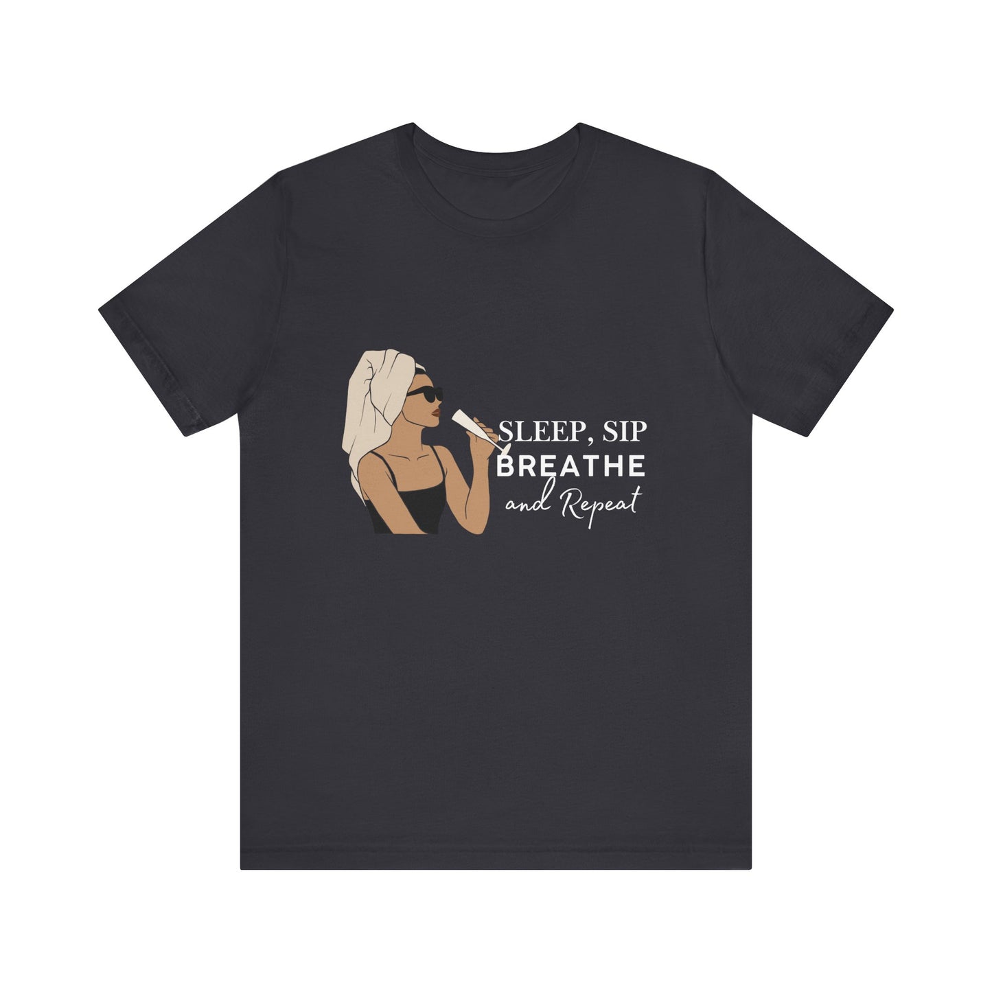 Girl's Sleep & Sip Tee, Relaxation Shirt, Fashionable Weekend Top, Gift for Her, Cozy Lounge Tee, Inspirational Daily Wear