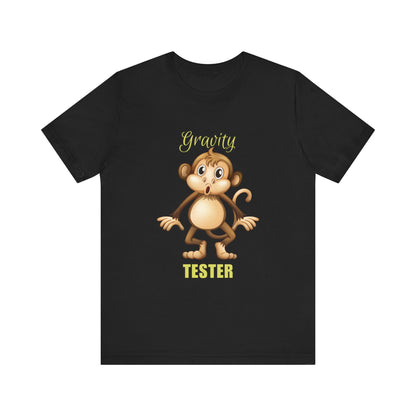 Gravity Tester Monkey Unisex Tee, Fun Animal T-Shirt, Kids Gift, Birthday Tee, Nature Lover Shirt
