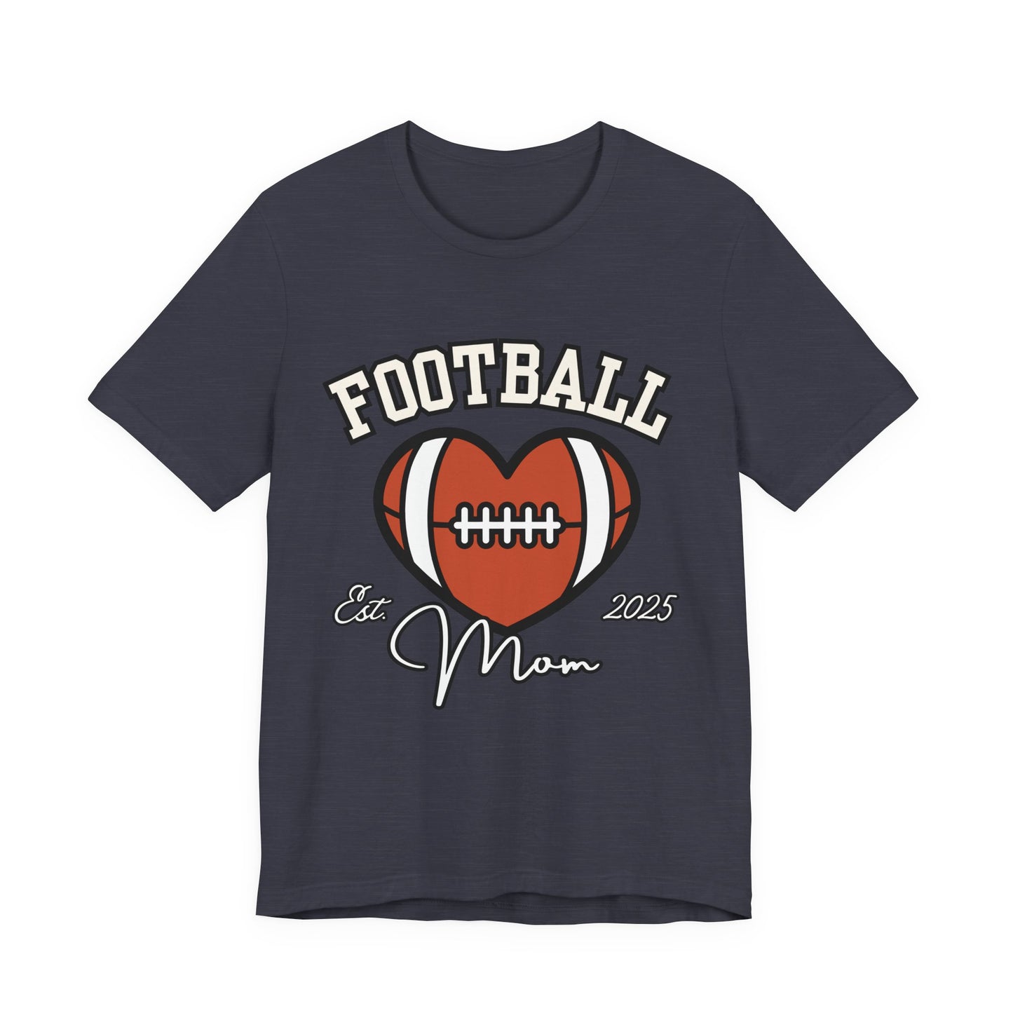 Football Heart Mom Tee, Gift for Sports Moms, Unisex Football Shirt, Casual Daywear, Game Day Outfit, Football Fan Gift