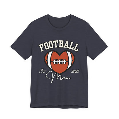 Football Heart Mom Tee, Gift for Sports Moms, Unisex Football Shirt, Casual Daywear, Game Day Outfit, Football Fan Gift