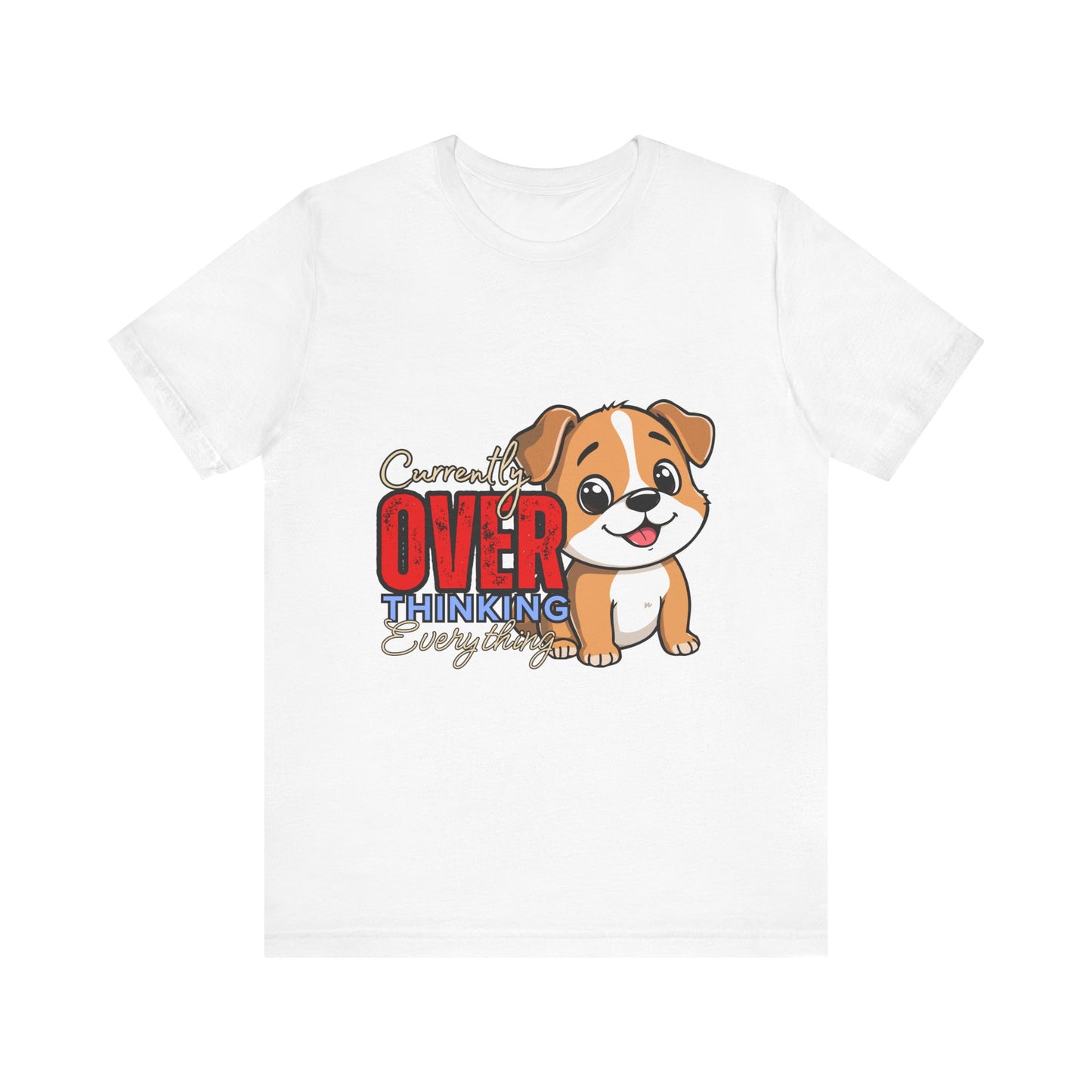 Cute Dog Thinking Unisex Tee, Perfect Gift for Dog Lovers, Funny Animal Shirt, Casual Wear, Pet Appreciation