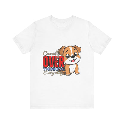 Cute Dog Thinking Unisex Tee, Perfect Gift for Dog Lovers, Funny Animal Shirt, Casual Wear, Pet Appreciation
