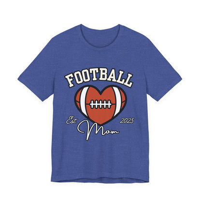 Football Heart Mom Tee, Gift for Sports Moms, Unisex Football Shirt, Casual Daywear, Game Day Outfit, Football Fan Gift