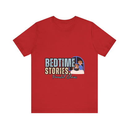 Bedtime Stories Unisex Tee, Cozy Sleep Shirt, Gift for Parents, Family Storytime T-shirt, Book Lovers Apparel