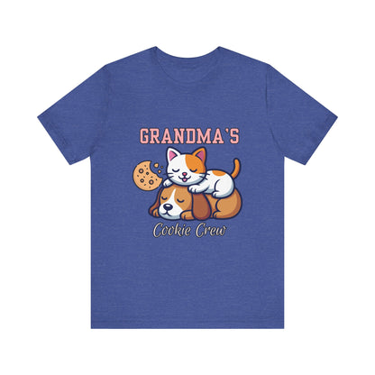 Cute Cat & Dog Grandma's Cookie Crew Tee - Pet Lovers Shirt, Animal Lover Gift, Funny Cat Tee, Family Reunion, Birthday Gift