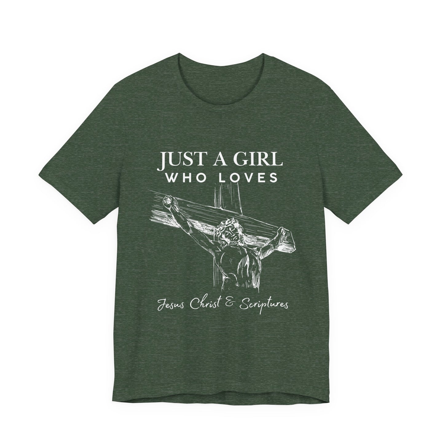 Just a Girl Who Loves Jesus Tee, Christian T-Shirt, Faith-Based Apparel, Inspirational Gift, Religious Fashion