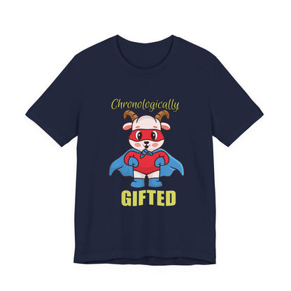 Chronologically Gifted Superhero Tee, Fun T-Shirt for Kids, Birthday Gift, Unisex Short Sleeve, Comfortable Casual Wear, Cute Pet [...]