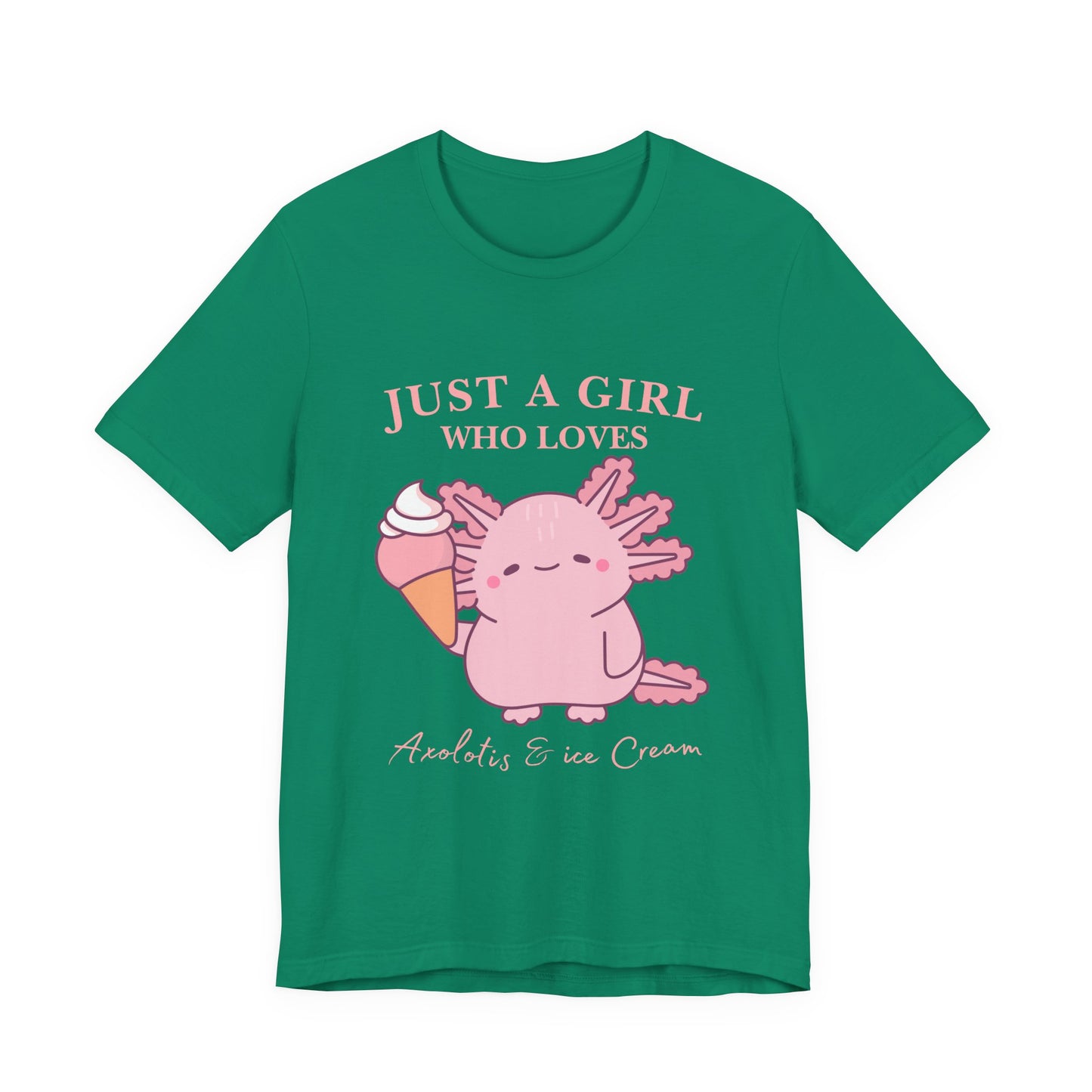 Cute Ice Cream Lover Tee, Fun T-Shirt for Girls, Gift for Ice Cream Fans, Summer Fun Shirt, Casual Everyday Wear, Axolotis T-shirt