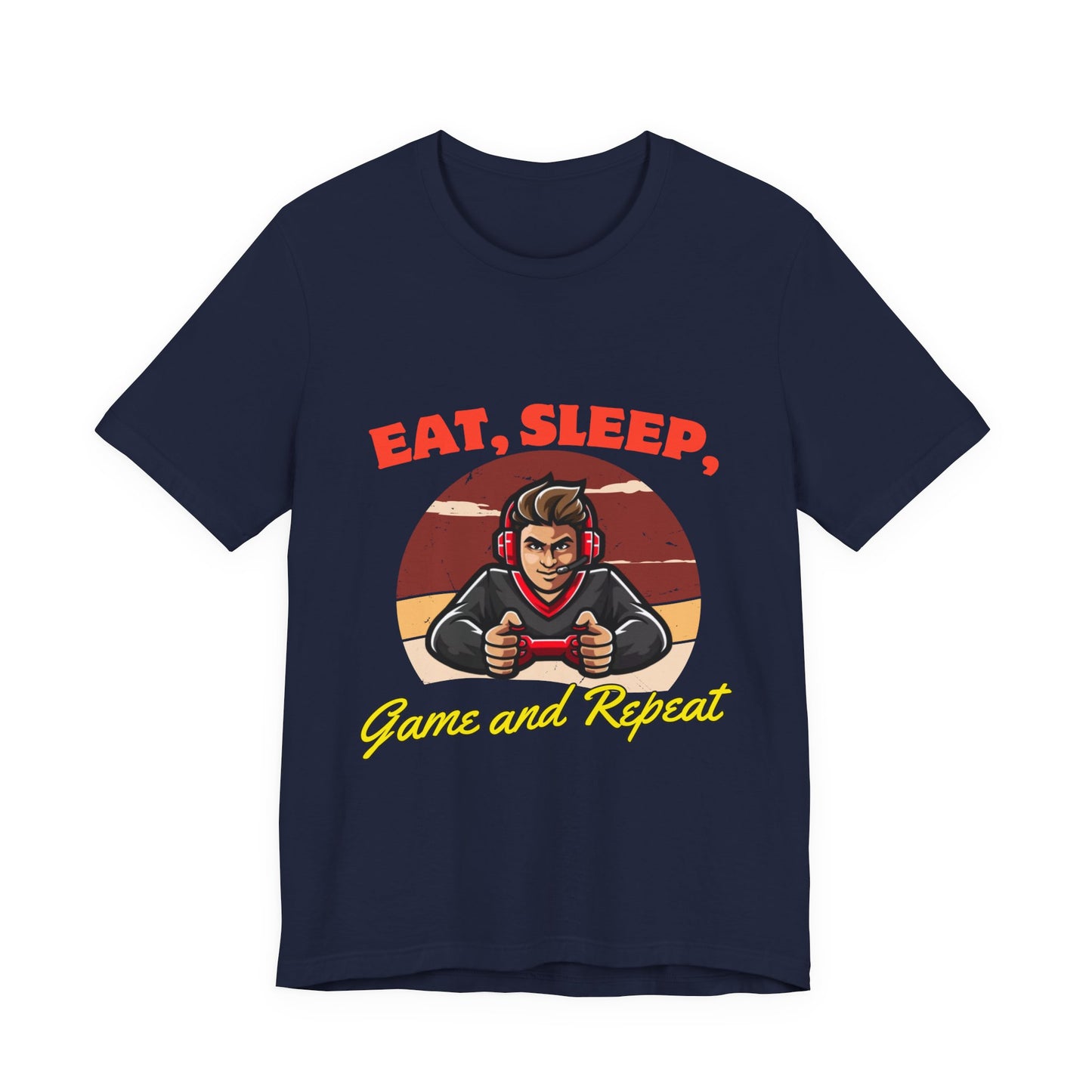 Gamer Lifestyle Tee - Eat, Sleep, Game & Repeat, Perfect for Gamers, Birthday Gift, Casual Wear, Gamer Apparel, Gaming Merchandise
