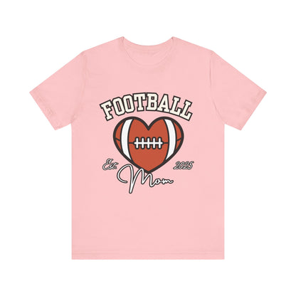Football Heart Mom Tee, Gift for Sports Moms, Unisex Football Shirt, Casual Daywear, Game Day Outfit, Football Fan Gift