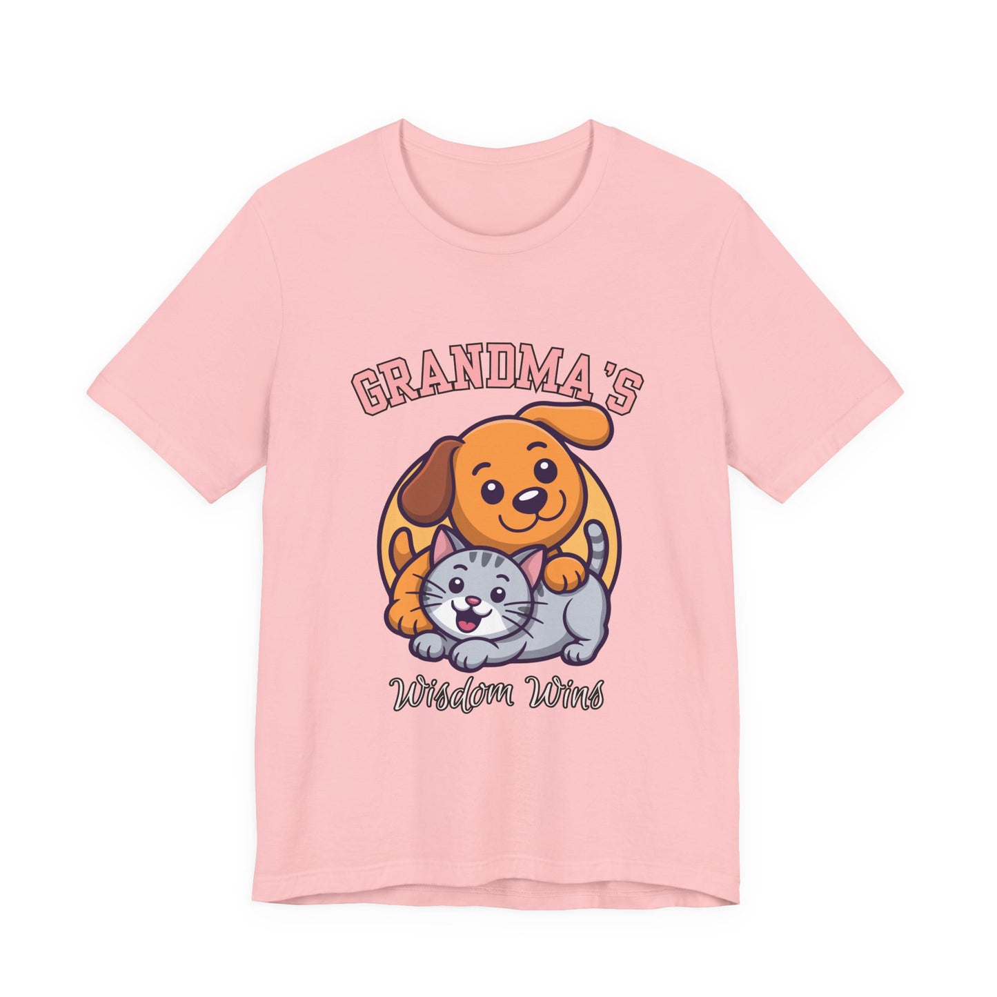Grandma's Pet Love Tee - Cute Cat and Dog Design, Perfect Gift for Grandparents, Animal Lovers, Birthday, Family Gatherings, Casual Wear
