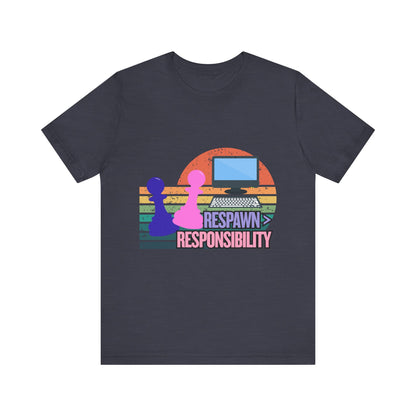 Retro Gaming Tee - Respawn Responsibility T-Shirt for Gamers, Unisex Short Sleeve Jersey, Fun Gift for Birthdays, Holidays, Casual [...]
