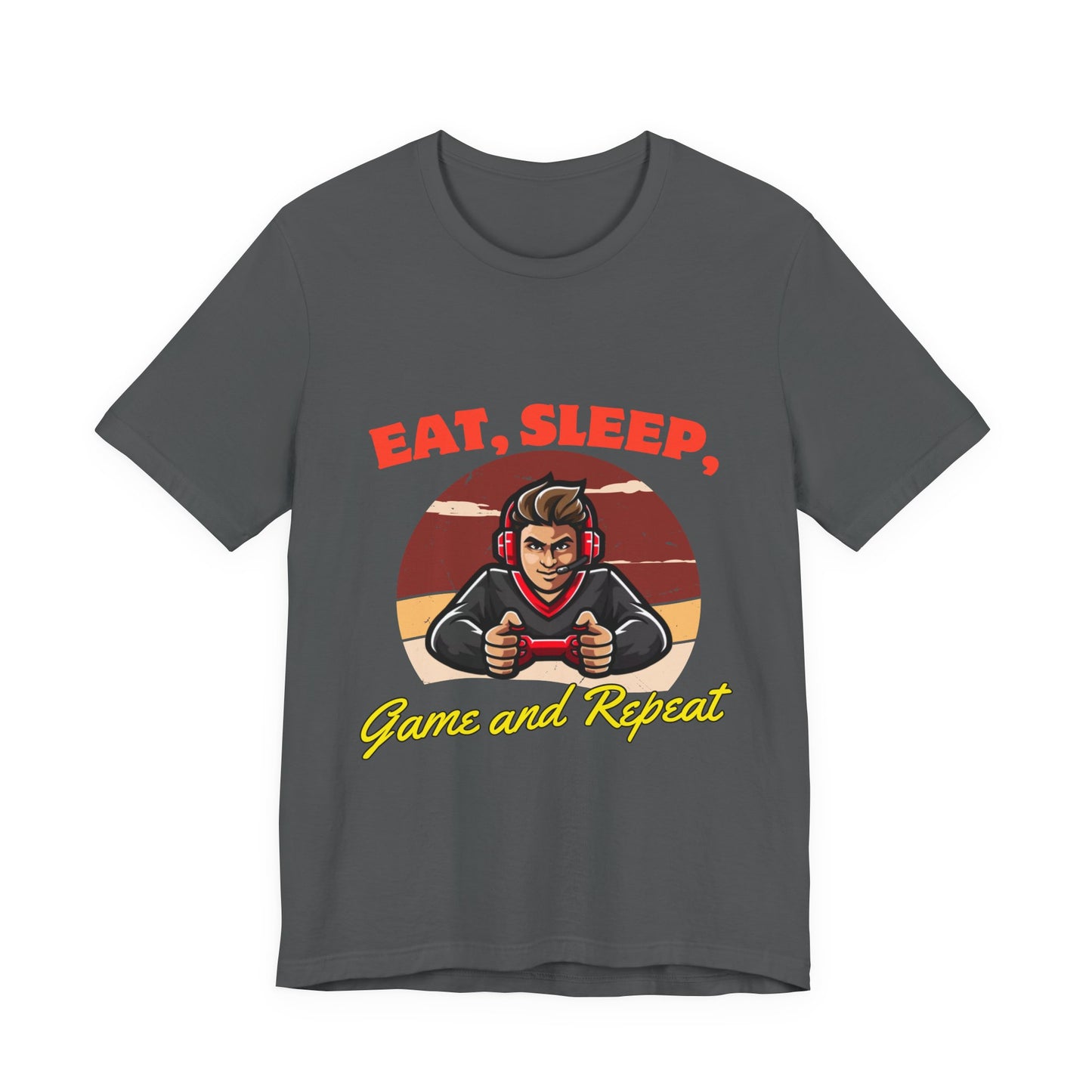 Gamer Lifestyle Tee - Eat, Sleep, Game & Repeat, Perfect for Gamers, Birthday Gift, Casual Wear, Gamer Apparel, Gaming Merchandise