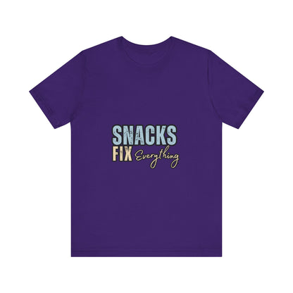 Funny Snack-Themed Unisex Tee, Ideal Gift for Food Lovers, Perfect for Casual Wear, Parties, or Movie Nights