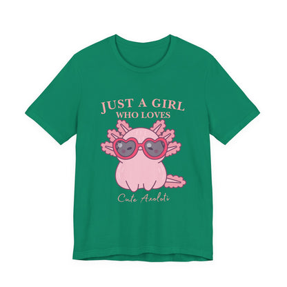 Cute Axolotl Tee for Girls, Just a Girl Who Loves, Unisex Jersey T-Shirt, Animal Lover Gift, Casual Summer Shirt, Adorable Graphic [...]