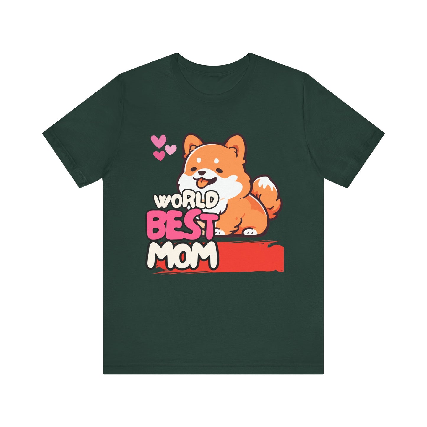 World's Best Mom Tee - Unisex Jersey Short Sleeve Shirt, Gift for Mother's Day, Cute Dog Design, Perfect for Moms, Gifts for Her