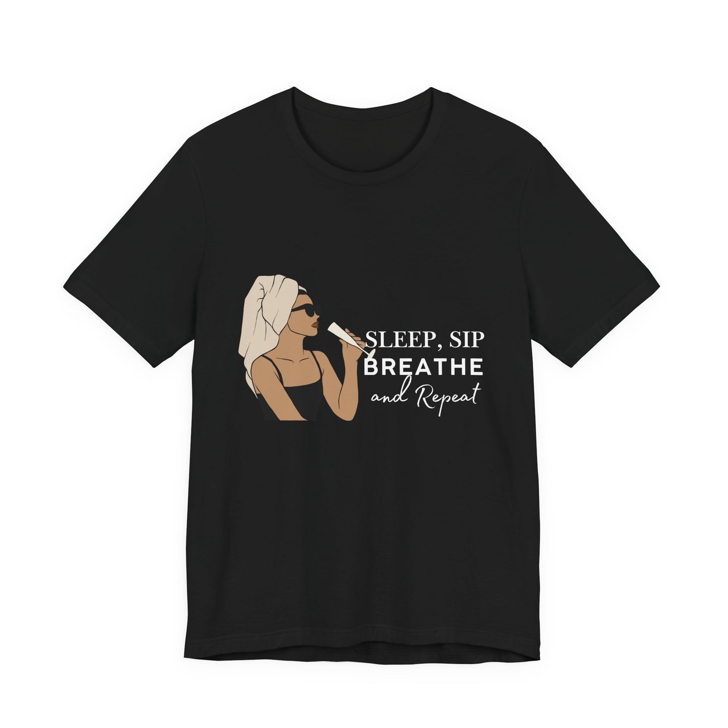 Girl's Sleep & Sip Tee, Relaxation Shirt, Fashionable Weekend Top, Gift for Her, Cozy Lounge Tee, Inspirational Daily Wear