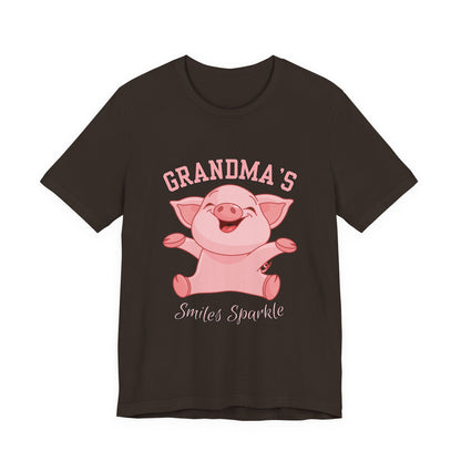 Grandma's Smiles Short Sleeve Tee, Cute Gift for Grandma, Family Gathering Shirt, Birthday Gift, Casual Wear, Fun Tee