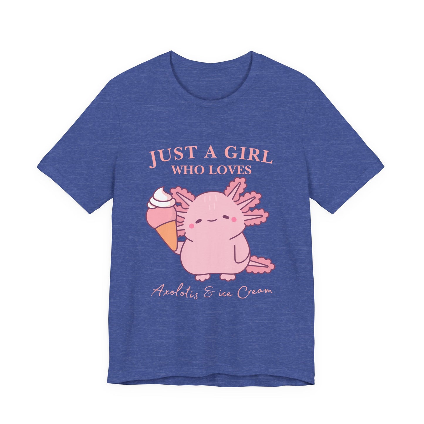 Cute Ice Cream Lover Tee, Fun T-Shirt for Girls, Gift for Ice Cream Fans, Summer Fun Shirt, Casual Everyday Wear, Axolotis T-shirt