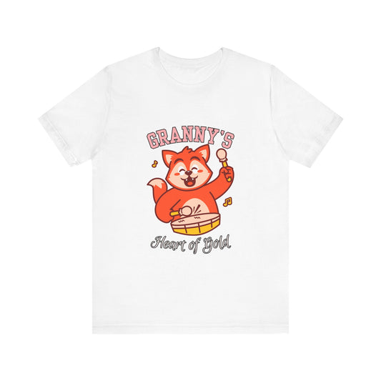 Granny's Heart of Gold Tee, Cute Graphic T-Shirt, Gift for Grandma, Casual Wear, Family Celebration Shirt